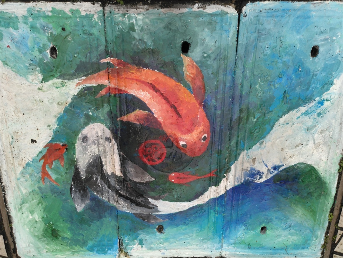 笔墨丹青迎华诞,旧井新颜贺良辰——钦州二中第一届井盖创意绘画比赛成功举办