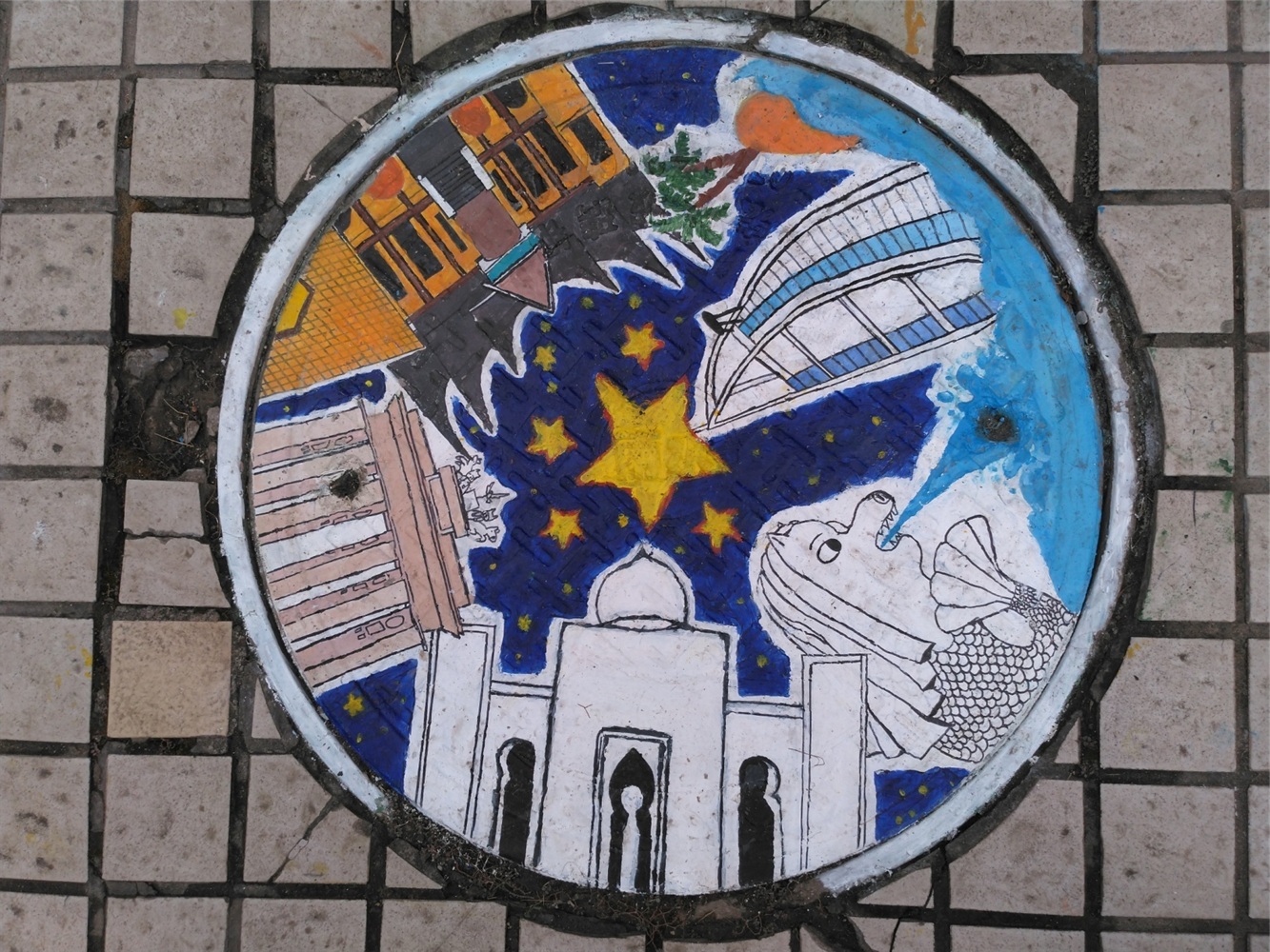 笔墨丹青迎华诞,旧井新颜贺良辰——钦州二中第一届井盖创意绘画比赛成功举办